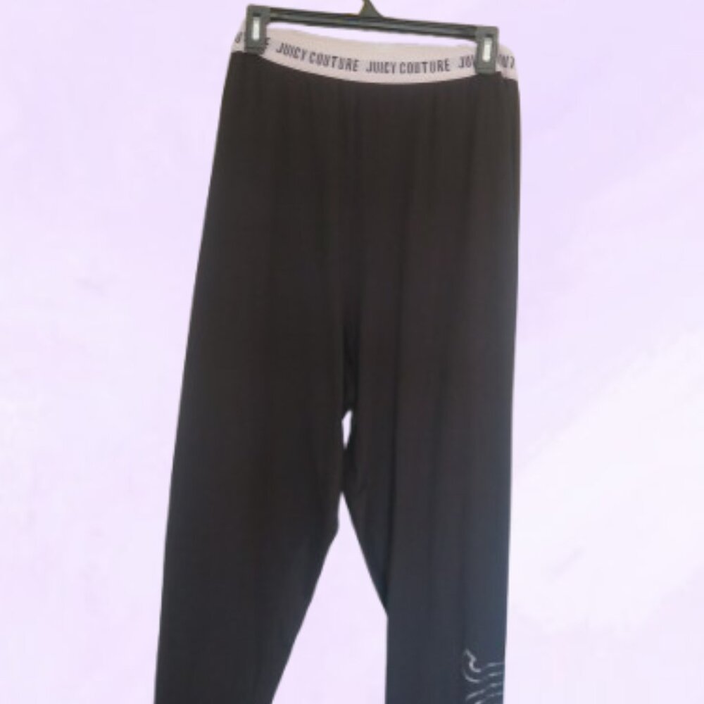 Juicy Couture outline juicy on left leg pj pajamas in black and white size 2X.